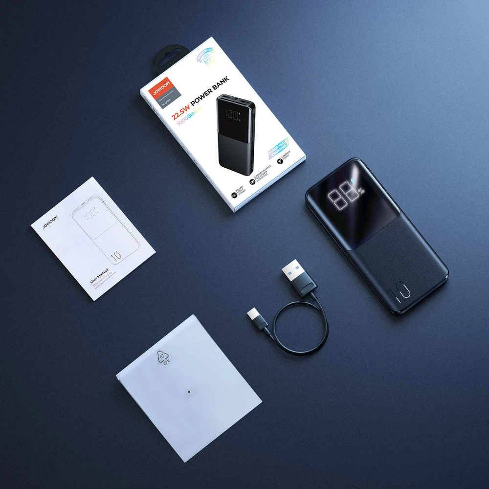 Išorinė baterija Power Bank Joyroom JR-QP191 22.5W PD QC3.0 AFC 10000mAh juoda