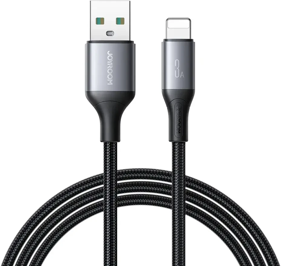 Joyroom S-A28 „Flash“ serijos 3A USB-A – „Lightning“ kabelis, 2 m – juodos spalvos