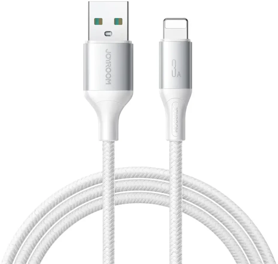 Joyroom S-A28 Flash serijos 3A USB-A - Lightning kabelis 1m - baltas