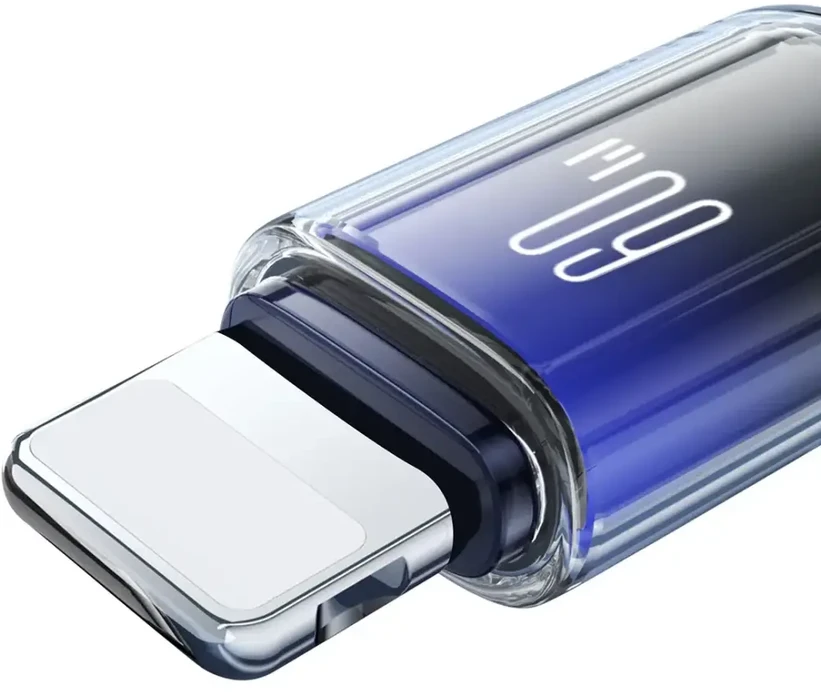 Joyroom S-A42 Crystal-Clear serijos duomenų perdavimo ir įkrovimo kabelis | USB-C į USB-C | 60W | 1,2 m | juodas