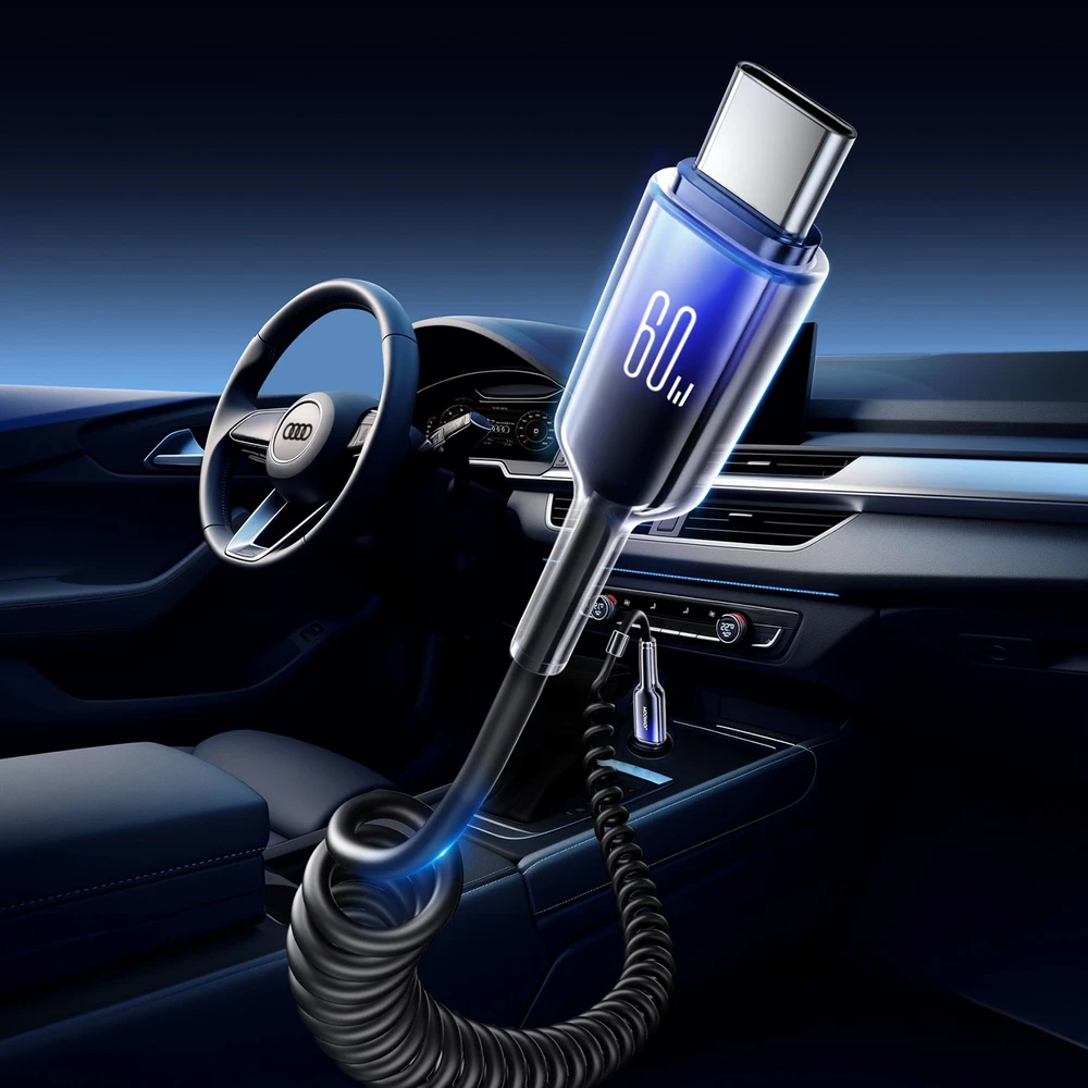 USB-C – USB-C Joyroom kabelis S-A43 60W 1.5m juodos spalvos