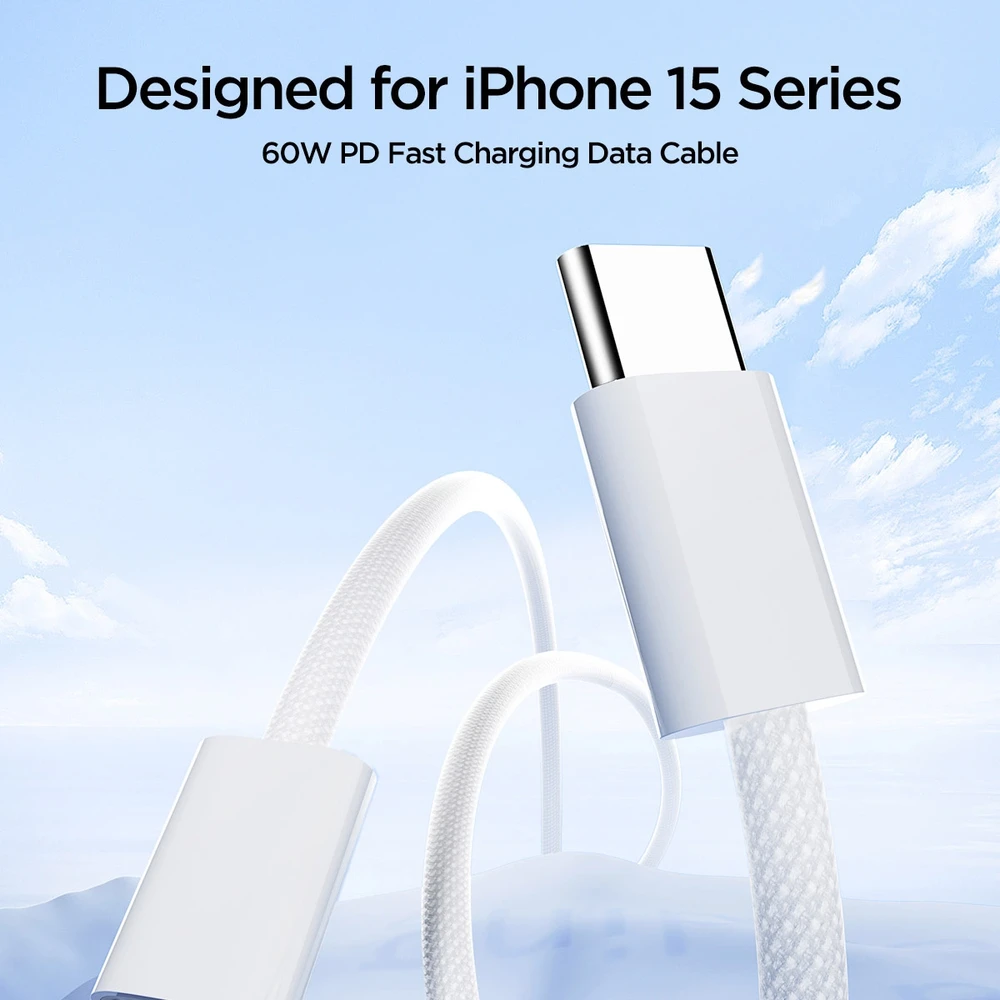 USB kabelis Joyroom S-A45 USB-C į USB-C 60W 1,0m baltas