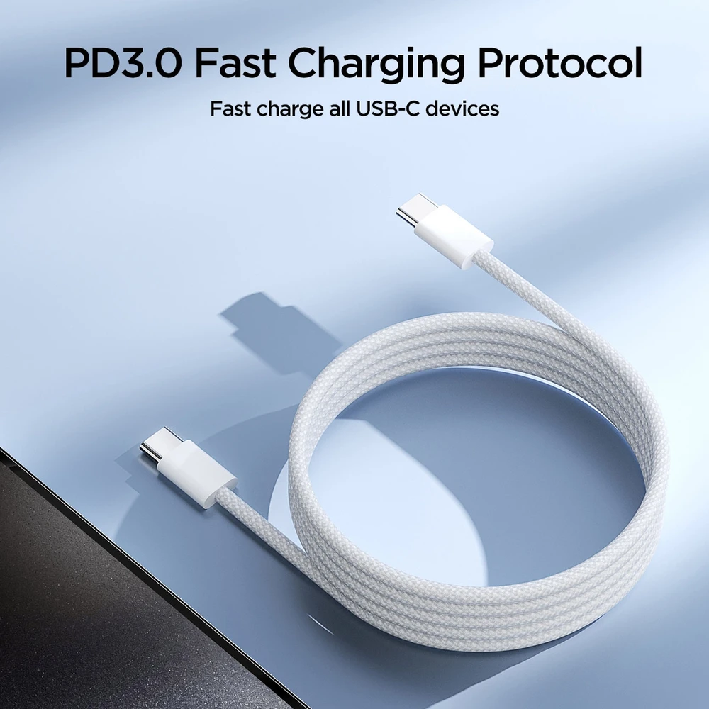 USB kabelis Joyroom S-A45 USB-C į USB-C 60W 1,0m baltas