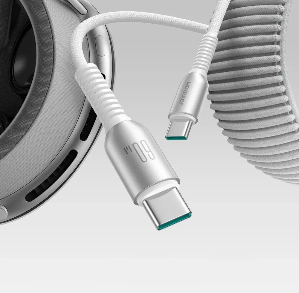 Joyroom S-A51 Cutting-Edge serijos duomenų perdavimo ir įkrovimo kabelis | USB-C į USB-C | 60W | 1,2 m | pilkas