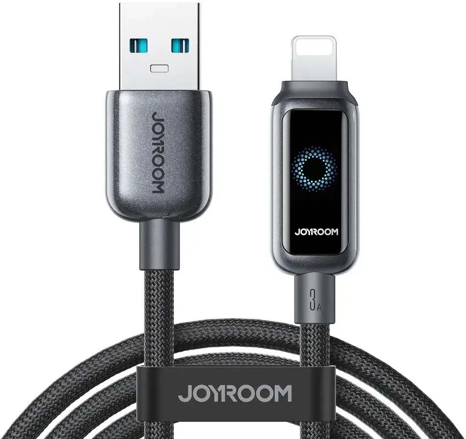 Kabelis Joyroom S-A55 StarFlight 3A USB-A – Lightning 1.2m – juodos spalvos