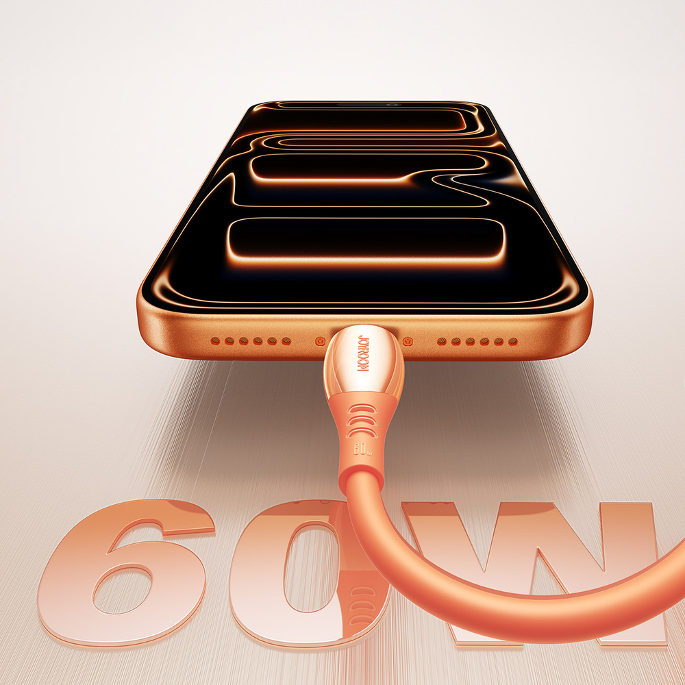 Joyroom S-A59 Vibrant Series 60W USB-C - USB-C Cable 1.2m - Oranžinis