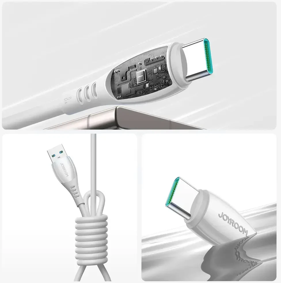 Joyroom S-A59 Vibrant Series 3A USB-A - USB-C cable 1.2m - baltas