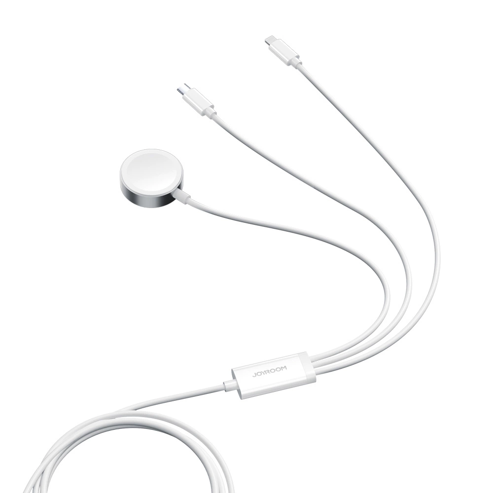 Apple Watch magnetinis įkroviklis Joyroom S-IW008 Lightning + USB-C 5 V 1.2 m (baltas)