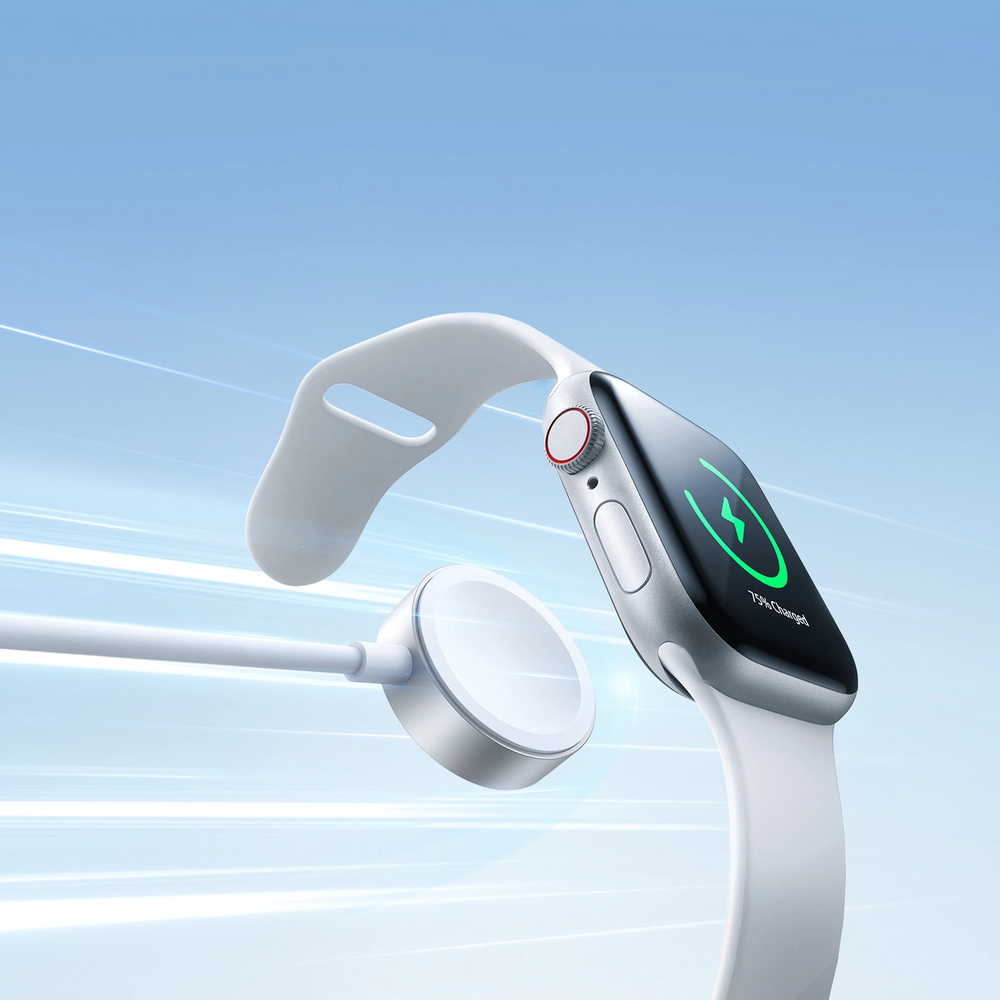 Apple Watch magnetinis įkroviklis Joyroom S-IW008 Lightning + USB-C 5 V 1.2 m (baltas)