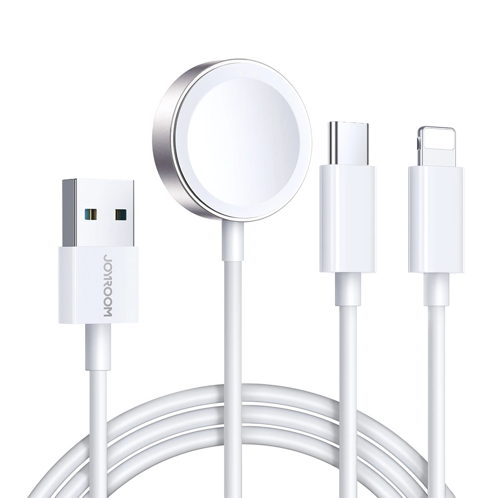 Apple Watch magnetinis įkroviklis Joyroom S-IW008 Lightning + USB-C 5 V 1.2 m (baltas)