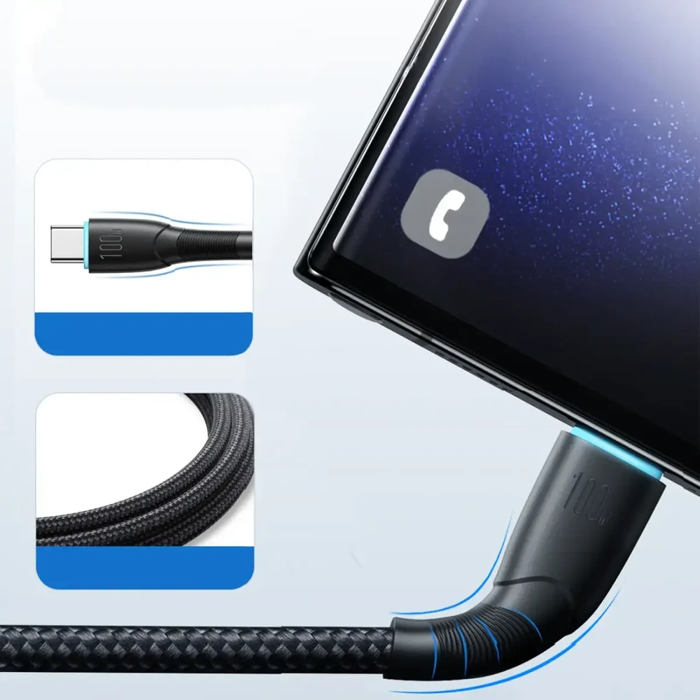 Joyroom Starry serijos SA32-AC6 duomenų perdavimo ir įkrovimo kabelis | USB-A į USB-C | 100W | 1m | juodas