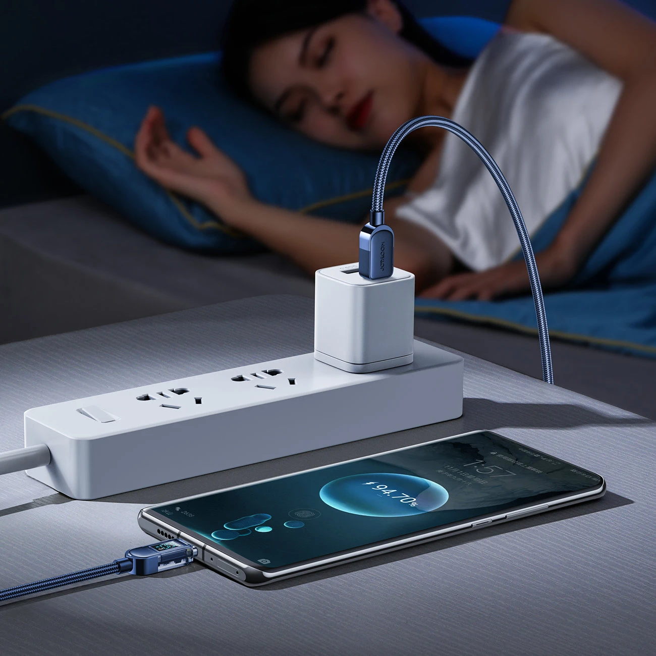 Kabelis do USB-C 100W 1,2m Joyroom S-CC100A4 (mėlyna)
