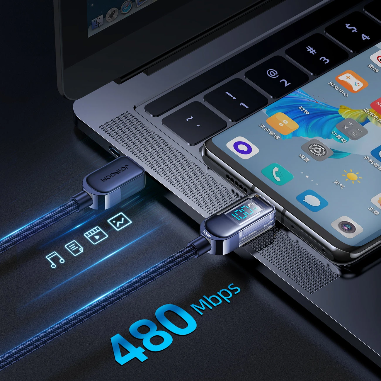 Kabelis do USB-C 100W 1,2m Joyroom S-CC100A4 (mėlyna)