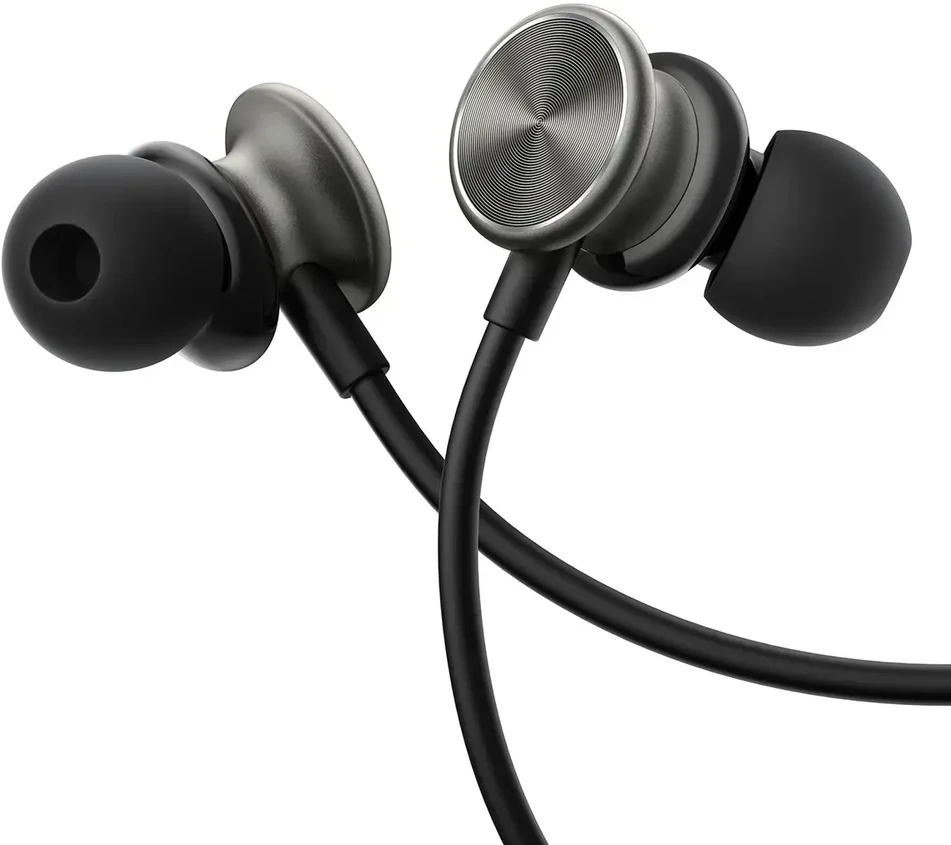 Joyroom su laidu Series JR-EW03 laidiniai ausinės su mikrofonu - tamsiai pilka