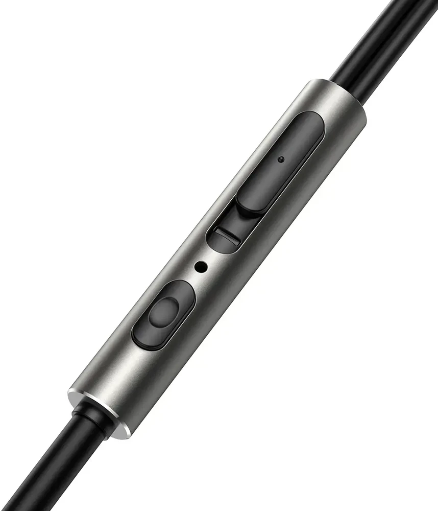 Joyroom su laidu Series JR-EW03 laidiniai ausinės su mikrofonu - tamsiai pilka