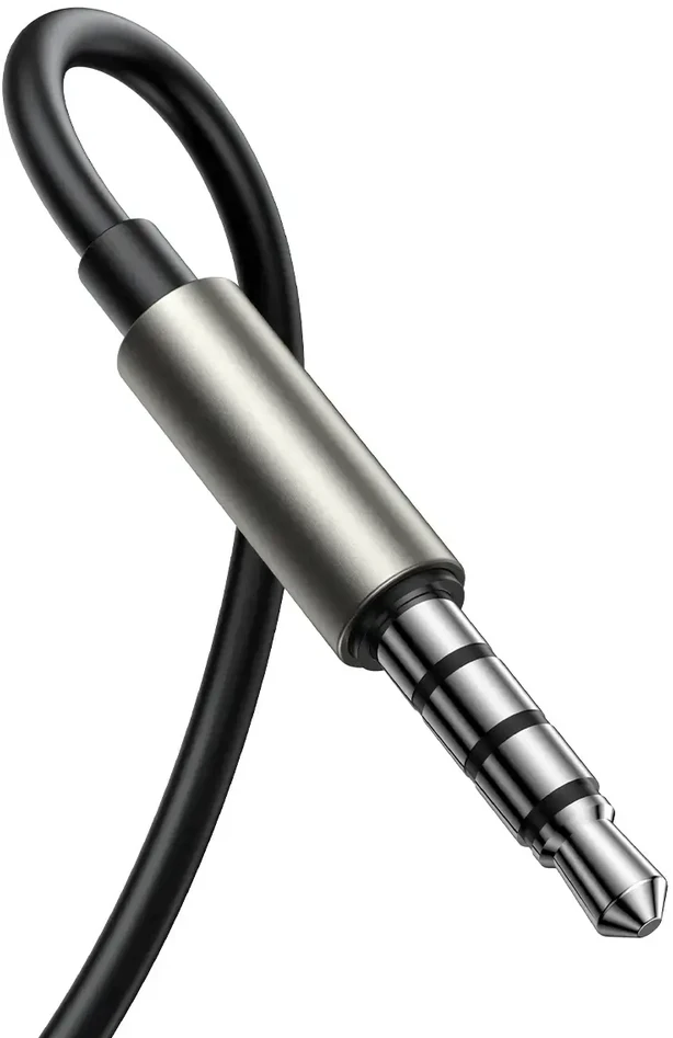 Joyroom su laidu Series JR-EW03 laidiniai ausinės su mikrofonu - tamsiai pilka