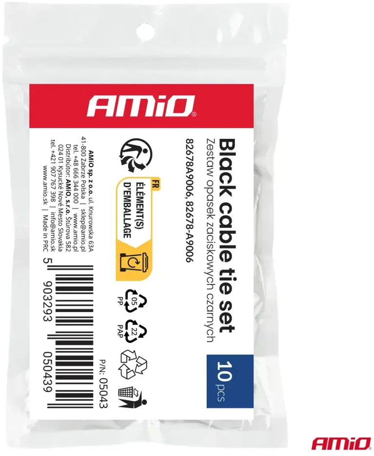Juodų veržliarakčių rinkinys 10 vnt. amio-05043