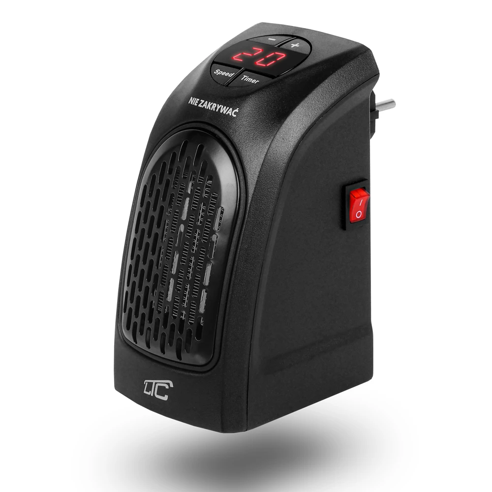 Juodas šildytuvas LTC 400W/230V su keraminiu kaitinimo elementu