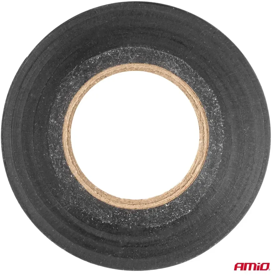 PVC izoliacinių juostų rinkinys, 10 vnt. juodų, 19 mm x 20 m x 0,13 mm, amio-04844