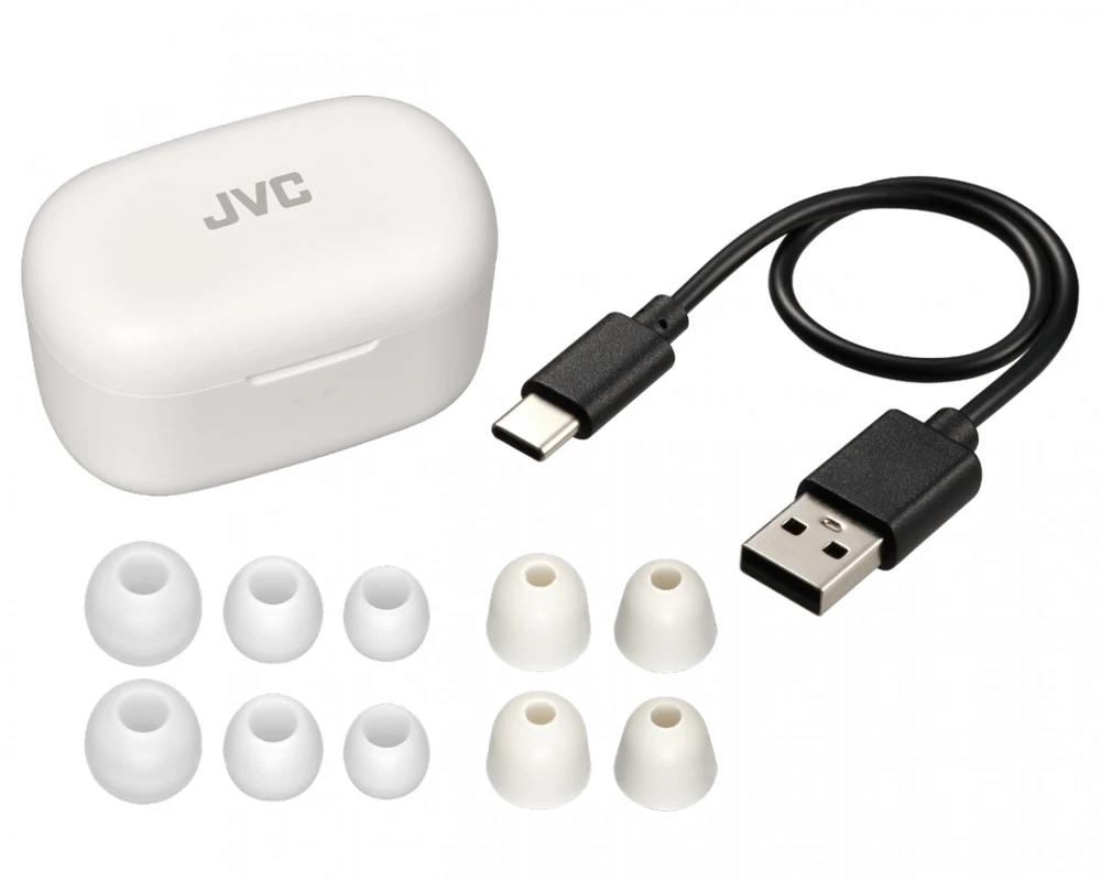 JVC, HA-A25TW-NE, baltos sp. dinaminės ausinės