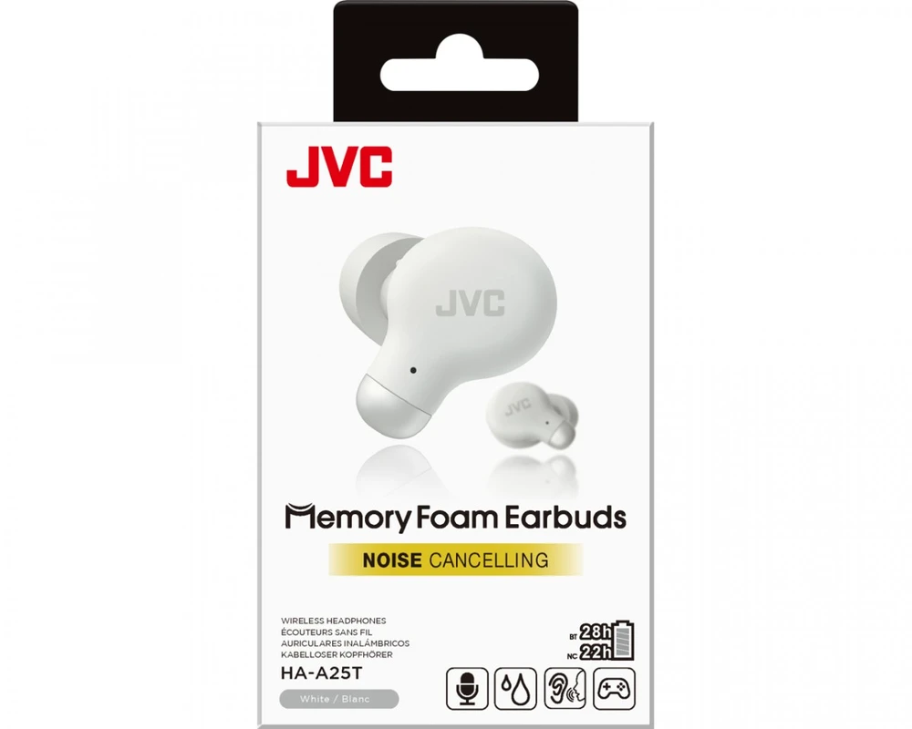 JVC, HA-A25TW-NE, baltos sp. dinaminės ausinės