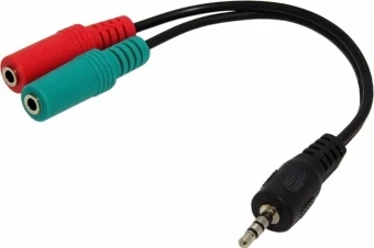 GEMBIRD CCA-417 Gembird Adapteris Stereo Mini Jack (M) 4-pin -> 2x Mini Jack (F), 20cm, juodas