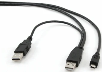 GEMBIRD CCP-USB22-AM5P-3 Gembird dvigubas USB Y 2.0 A-kištukas - MINI 5PM 0,9m kabelis