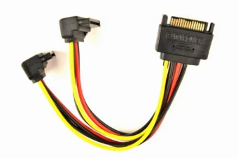 GEMBIRD CC-SATAM2F-02 Gembird kabelio maitinimo SATA 15 kontaktų -> 2x SATA HDD (kampinės jungtys)