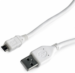 GEMBIRD CCP-MUSB2-AMBM-W-1M Gembird micro USB 2.0 kabelis AM-MBM5P 1m, baltas