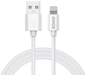 Kabelis USB Savio USB-A - USB-A 1 m Baltas (CL-192)