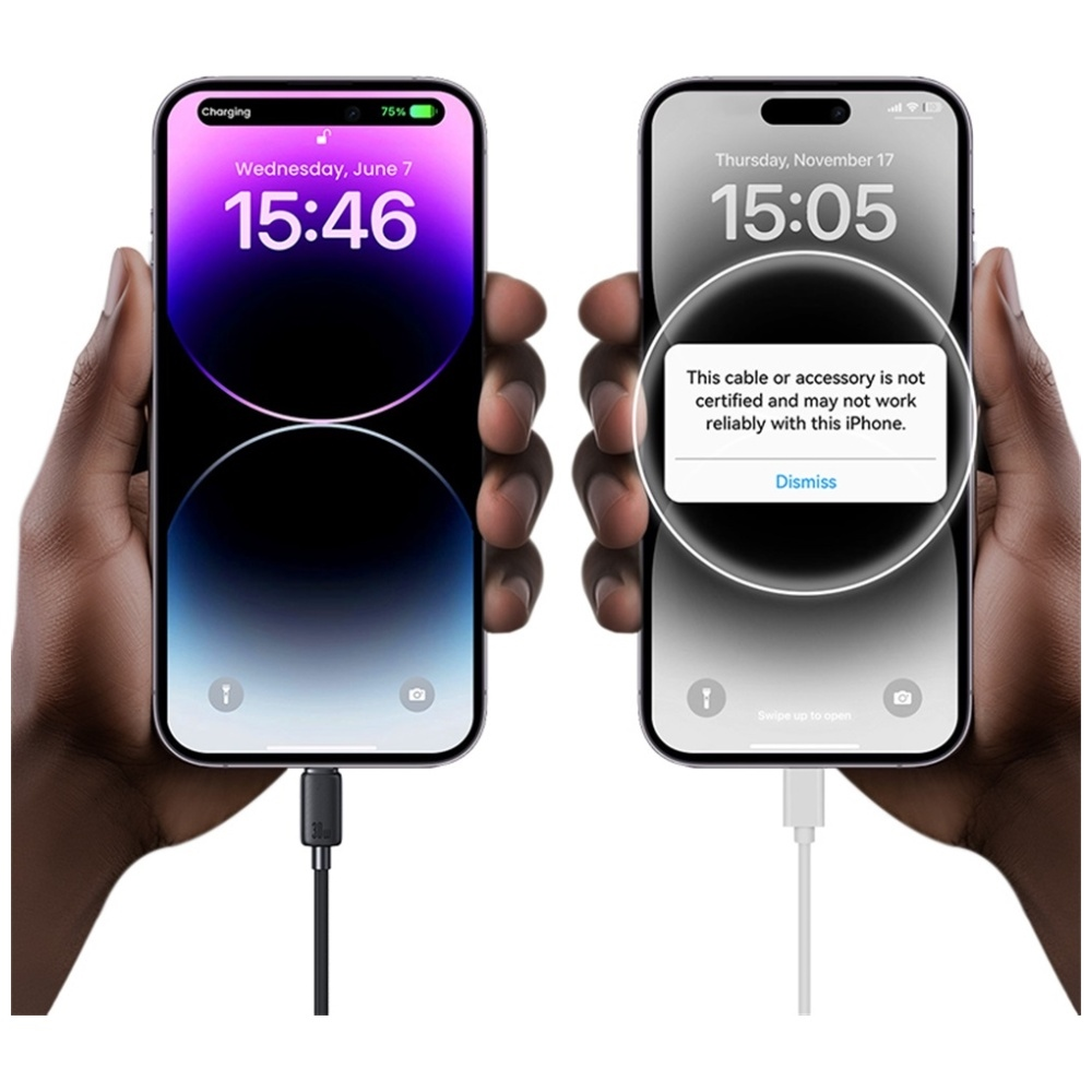 Kabelis USAMS KY Series US-SJ692 30W USB-C į Lightning 1m baltas