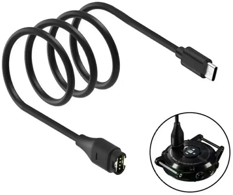 Kabelis USB-C Beline laikrodžio įkrovimui Garmin 1m juodos spalvos