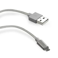 Kabelis USB-microUSB SBS 1 m w otulinie Sidabrinė
