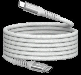 „Verbatim“ magnetinis sinchronizavimo ir įkrovimo laidas USB-C į USB-C, 60 W, 120 cm, pilkas