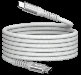 „Verbatim“ magnetinis sinchronizavimo ir įkrovimo laidas USB-C į USB-C, 100 W, 120 cm, pilkas