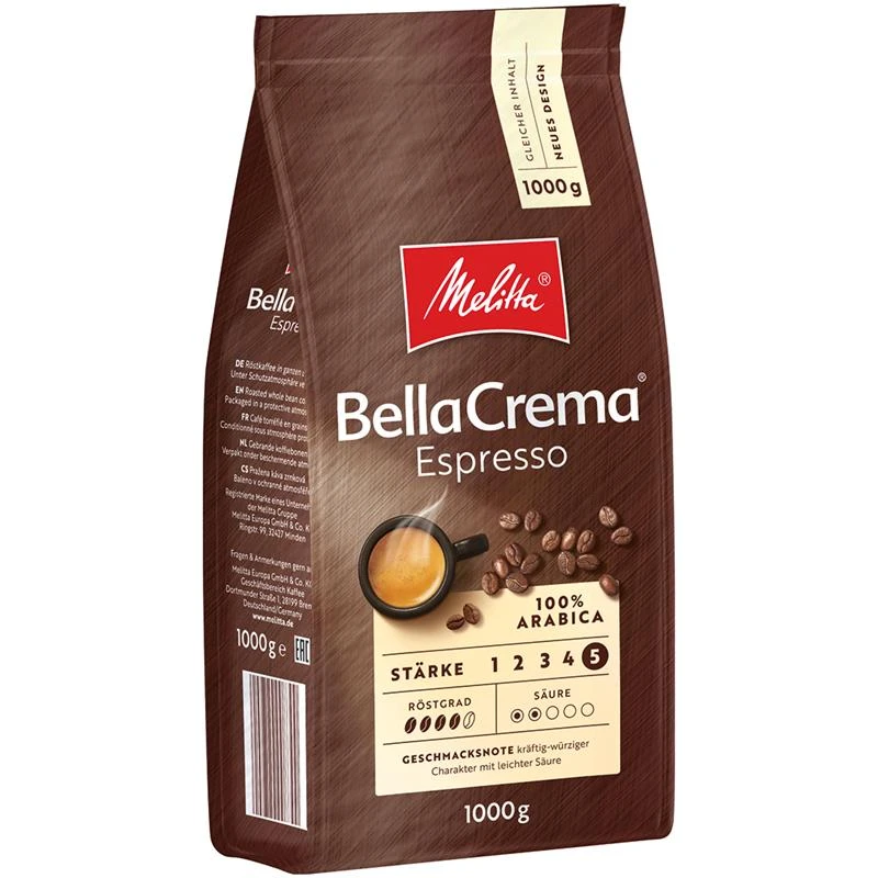 MELITTA BellaCrema Espresso 1kg. Kavos pupelės