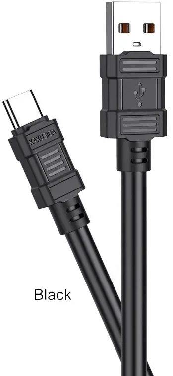 KAKU KSC-806 duomenų perdavimo ir įkrovimo kabelis | USB-A į USB-C | 15 W | 1 m | juodas