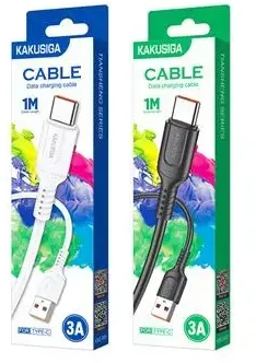 KAKUSIGA KSC-805 duomenų perdavimo ir įkrovimo laidas | USB-A į USB-C | 15 W | 1 m | baltas