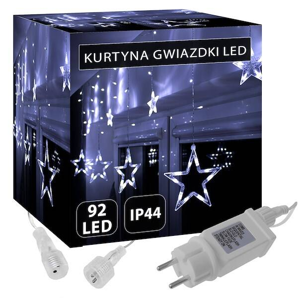 Šviesos girlianda Springos su žvaigždėmis, 92 LED, 8 funkcijos
