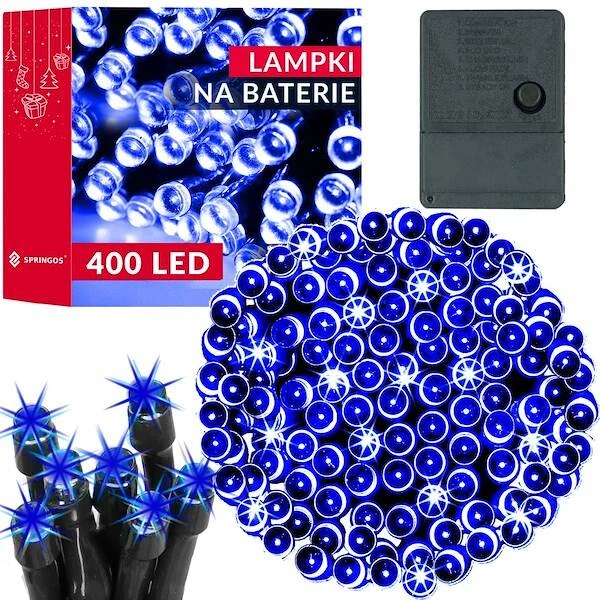 Kalėdinės lemputės Springos 400 LED, 26 m, mėlynos