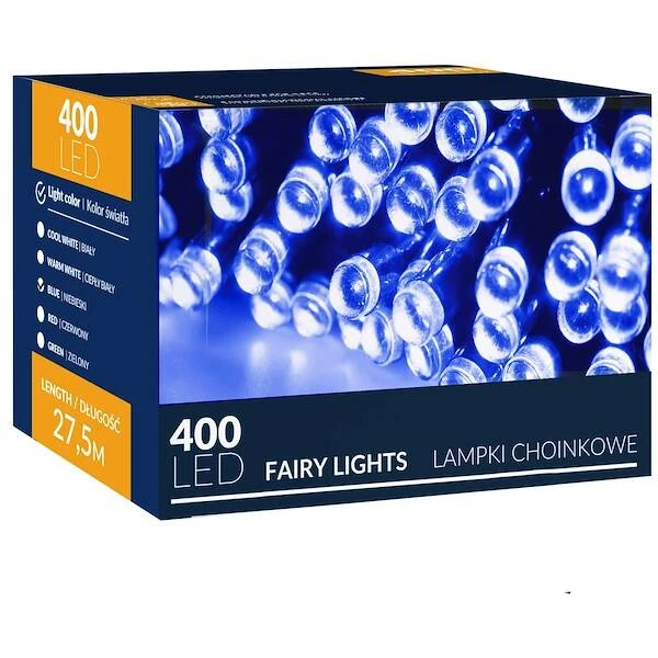 Kalėdinės lemputės Springos 400 LED, 26 m, mėlynos