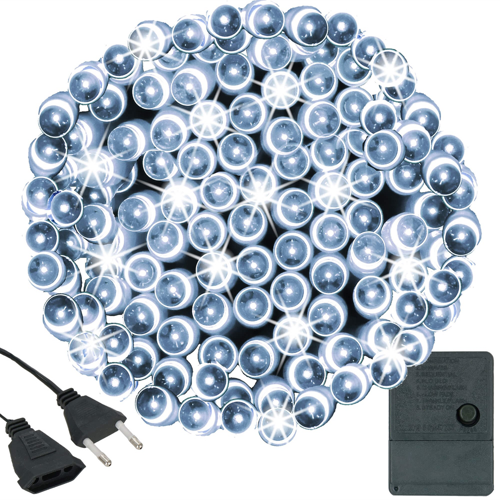 Kalėdinės lemputės Springos 300 LED, 21 m, šaltai balta