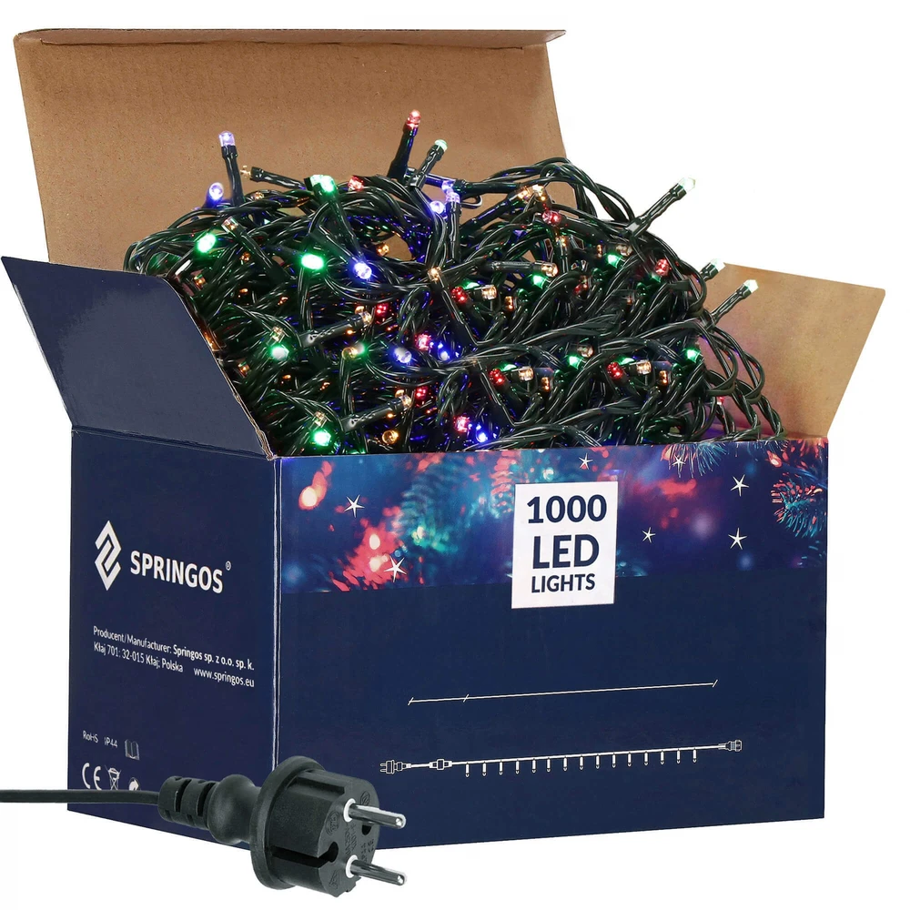Kalėdinės lemputės Springos 1000 LED 81,5 m