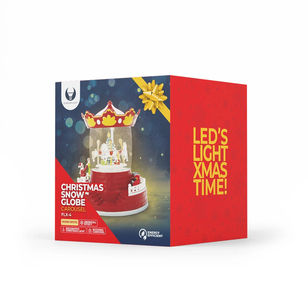 Sieninis šviestuvas Christmas Snow Globe žibintas CAROUSEL FLX-4 Forever Light
