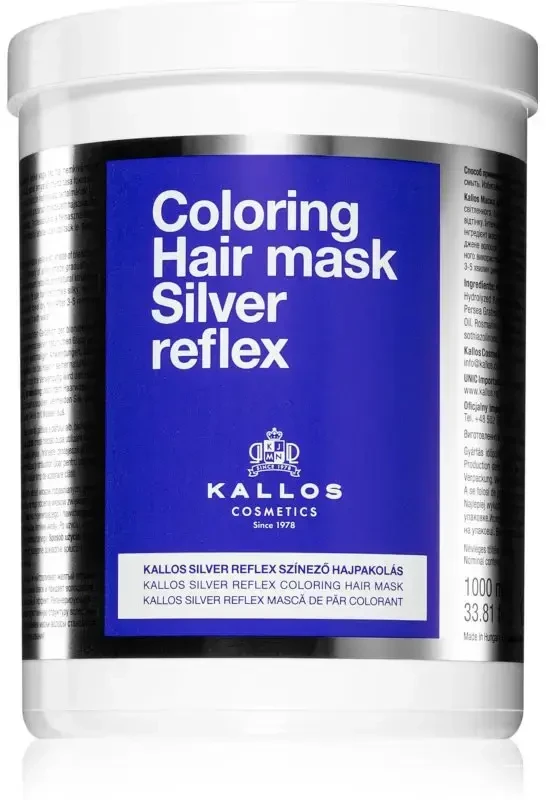 Dažanti plaukų kaukė Kallos Coloring Hair Mask Sidabrinis Reflex 1000 ml