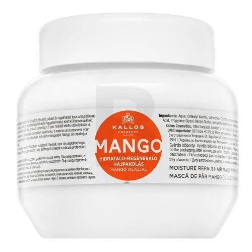 Plaukų kaukė sausiems plaukams su apelsinų aliejumi Kallos MANGO Moisture Repair Hair Mask 275 ml