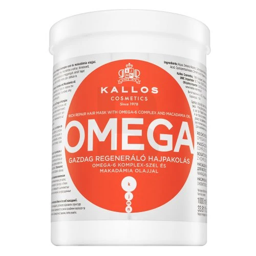 Kaukė sausiems pažeistiems plaukams Kallos OMEGA Rich Repair Hair Mask 1000 ml