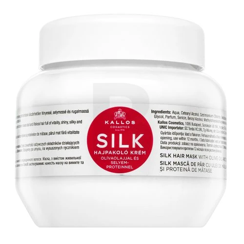 Kaukė sausiems, jautriems ir nualintiems plaukams Kallos SILK Hair Mask 275 ml