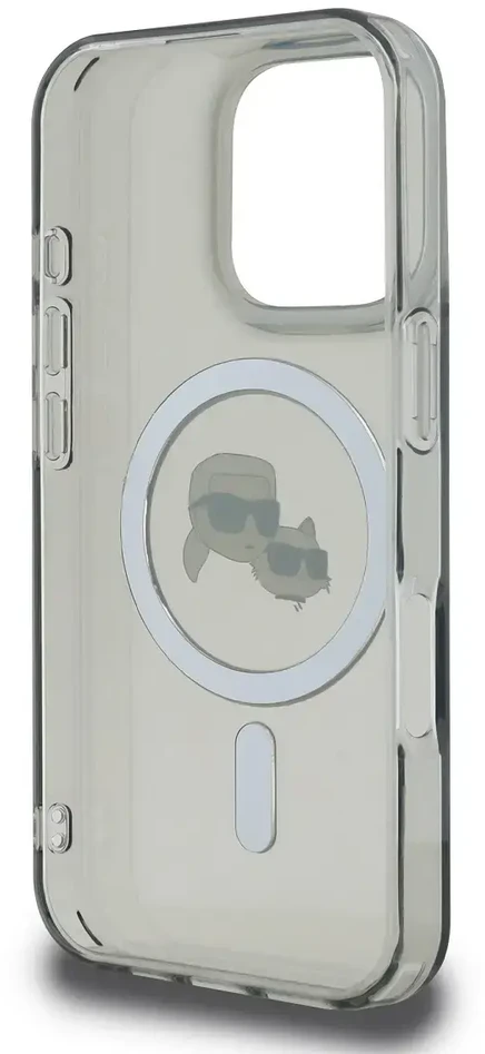 Karl Lagerfeld KLHMP16LHLSKCK Apple iPhone 16 Pro 6.3″ juodos spalvos kietas dėklas IML Metal Karl&Choupette Head