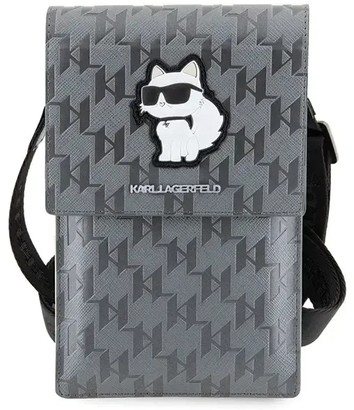Karl Lagerfeld Case KLWBSAKHPCG rankinė - sidabrinė Saffiano monograma